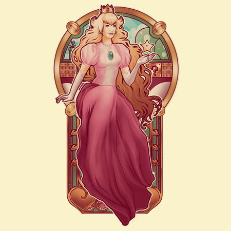 Princess Toadstool Nouveau T-Shirt thumbnail