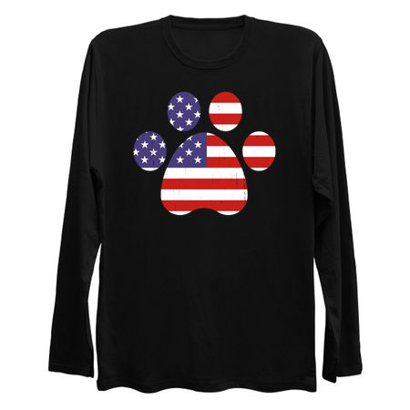 Patriotic Dog Paw T-Shirt Great Gift for 4th of July tiny thumbnail