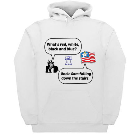 Uncle Sam falling down the stairs. tiny thumbnail