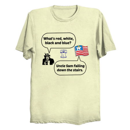 Uncle Sam falling down the stairs. tiny thumbnail