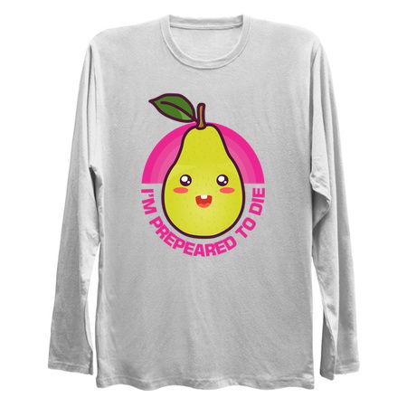 Prepeared To Die Kawaii Pear Pun Sad Fruit Existential Dread tiny thumbnail
