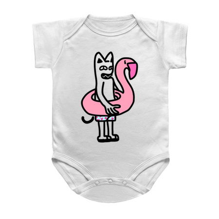 Savage Kitty With Flamingo Balloon Summer Beach Cat tiny thumbnail