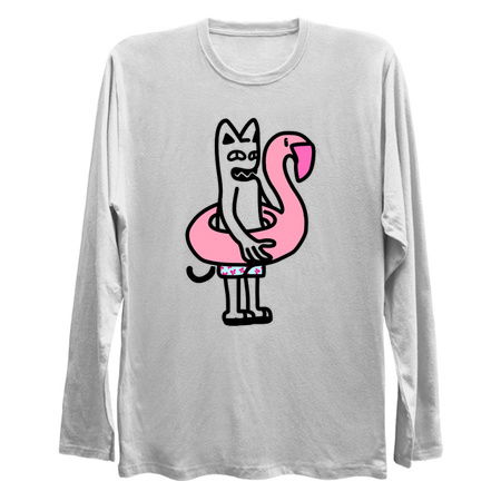 Savage Kitty With Flamingo Balloon Summer Beach Cat tiny thumbnail