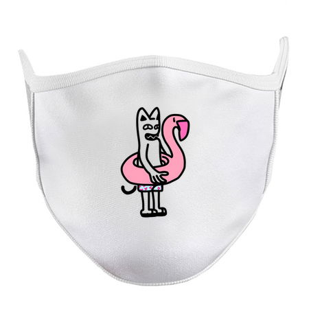 Savage Kitty With Flamingo Balloon Summer Beach Cat tiny thumbnail