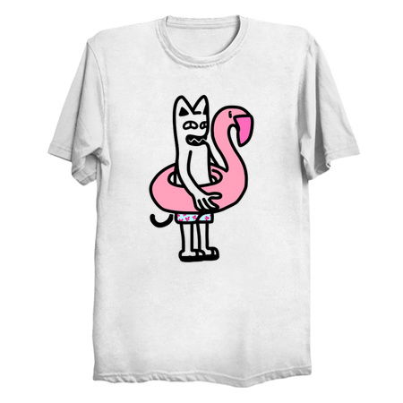 Savage Kitty With Flamingo Balloon Summer Beach Cat tiny thumbnail