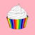 Rainbow Cupcake with Vanilla Icing tiny thumbnail