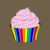 Rainbow Cupcake with Pink Frosting tiny thumbnail