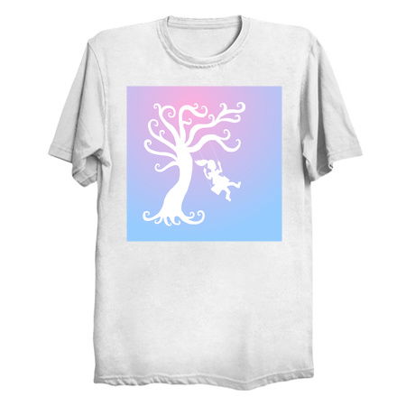 Blue to Pink Tree Swing Silhouette tiny thumbnail