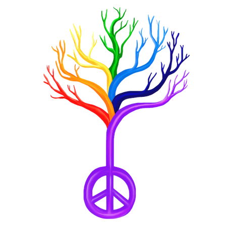 Rainbow Peace Sign Tree - NeatoShop