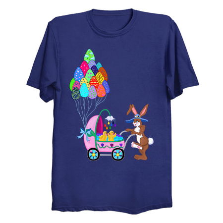 Easter Bunny and Chicks Baby Carriage Stroll tiny thumbnail