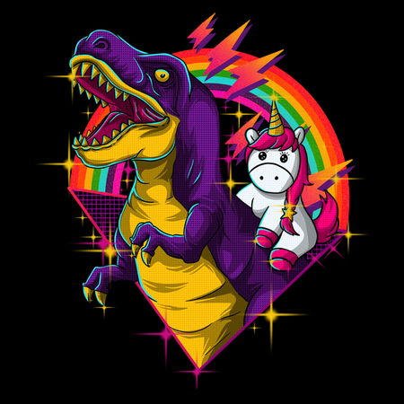Unicorn riding a dinosaur Clearance