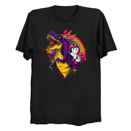 unicorn riding dinosaur - NeatoShop