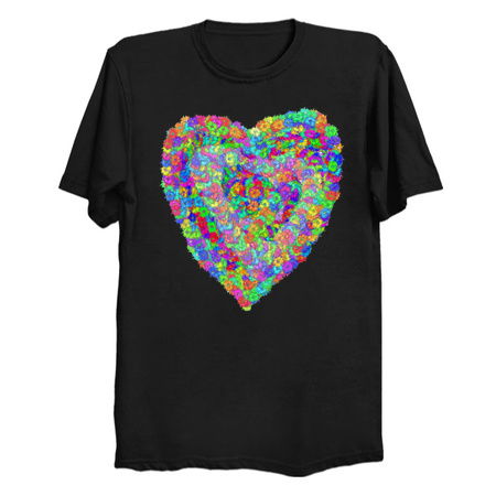 Fluffy Rainbow Textured Heart - NeatoShop