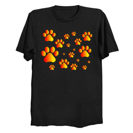 Warm Red Yellow Pawprint Pattern tiny thumbnail