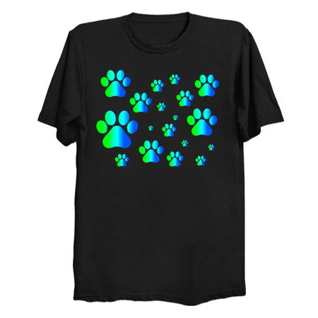 Blue Green Ombre Pawprint Pattern tiny thumbnail