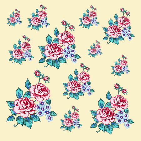Delicate Rose and Flower Pattern - NeatoShop