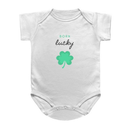 Born lucky St patrick's day clover tiny thumbnail