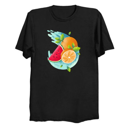 Fresh fruits orange, melon, apple tiny thumbnail