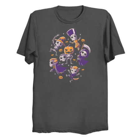 Halloween Skulls Cute Spooky Skeletons Dark tiny thumbnail