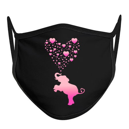 Elephant with Pink Heart Bubbles tiny thumbnail