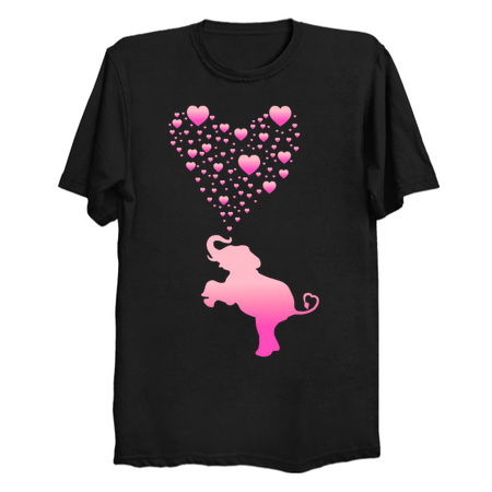 Elephant with Pink Heart Bubbles tiny thumbnail