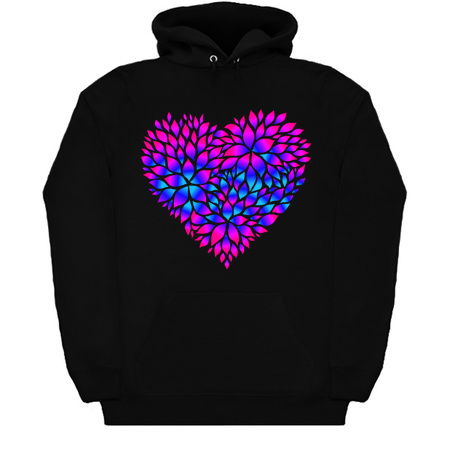 Purple Blue Flower Pattern Heart tiny thumbnail