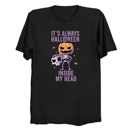 Its Always Halloween Inside My Head Funny Cute Spooky tiny thumbnail
