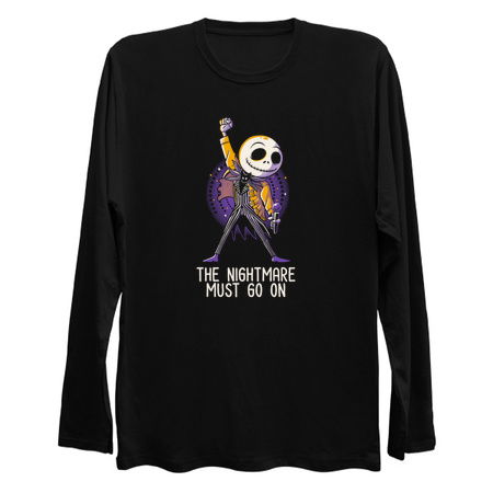 The Nightmare Must Go On Funny Rock Music Skellington tiny thumbnail