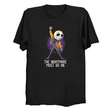 The Nightmare Must Go On Funny Rock Music Skellington tiny thumbnail