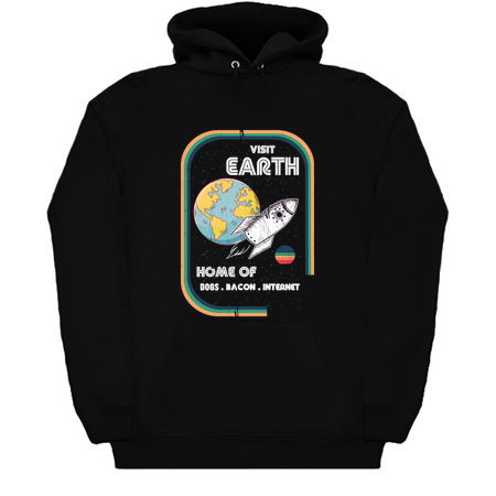 Visit earth. home of dogs bacon internet T-Shirt tiny thumbnail