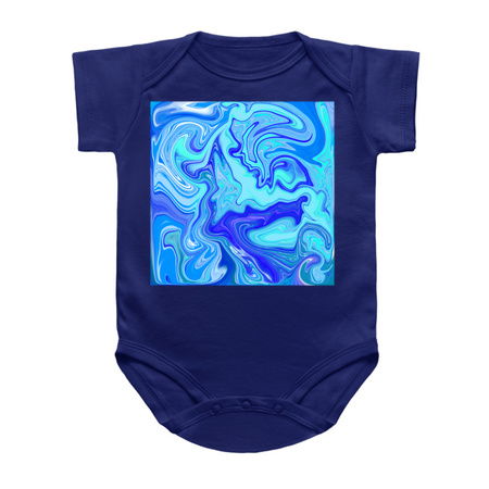 Blue Ocean Waves Marbleized Pattern tiny thumbnail