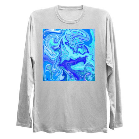 Blue Ocean Waves Marbleized Pattern tiny thumbnail