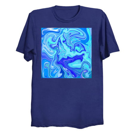 Blue Ocean Waves Marbleized Pattern tiny thumbnail