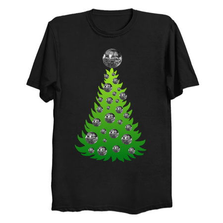 Christmas Tree with Silver Mirrored Disco Balls tiny thumbnail