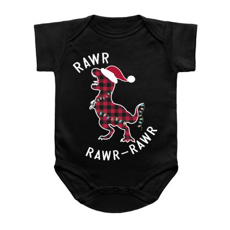 Red Plaid Dinosaur T Rex Christmas Lights RAWR Pajamas tiny thumbnail