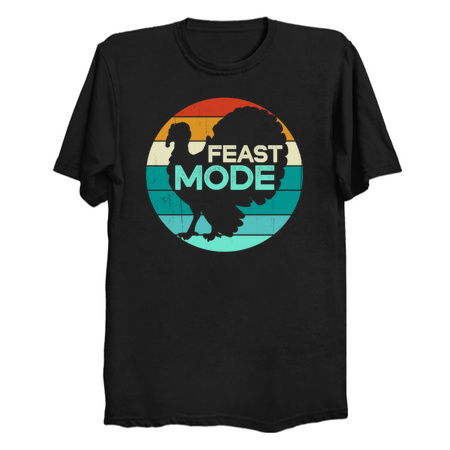Feast Mode Funny Thanksgiving Vintage Turkey Trot Retro Gift tiny thumbnail