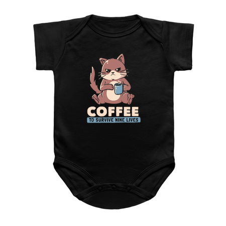 Coffee To Survive Nine Lives Funny Cute Cat tiny thumbnail