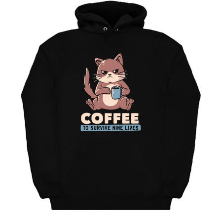 Coffee To Survive Nine Lives Funny Cute Cat tiny thumbnail