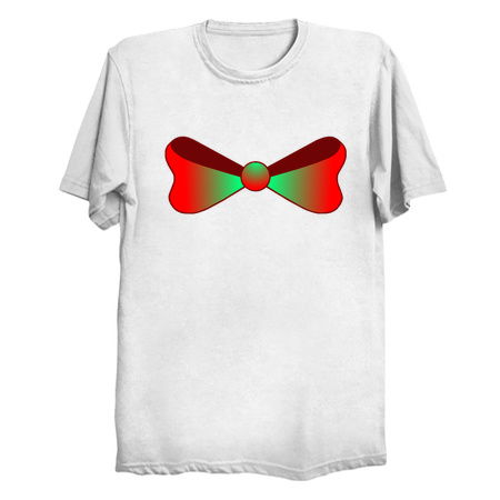 Shiny Red and Green Christmas Bow tiny thumbnail