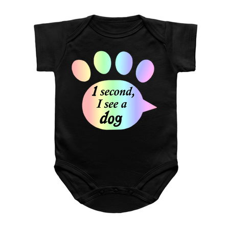 "One Second, I See a Dog" Rainbow Paw Print tiny thumbnail