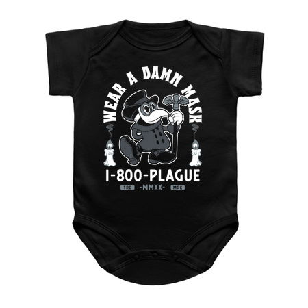 Vintage Cartoon Plague Doctor - Wear a Damn Mask - Macabre tiny thumbnail