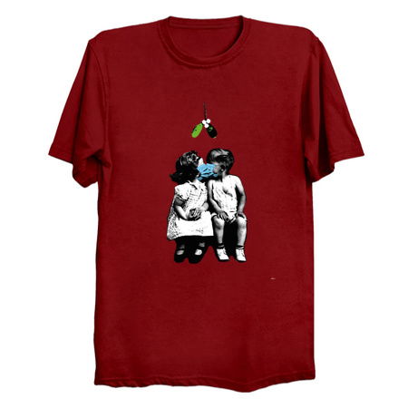 Funny Christmas - Covid Mistletoe Kissing tiny thumbnail