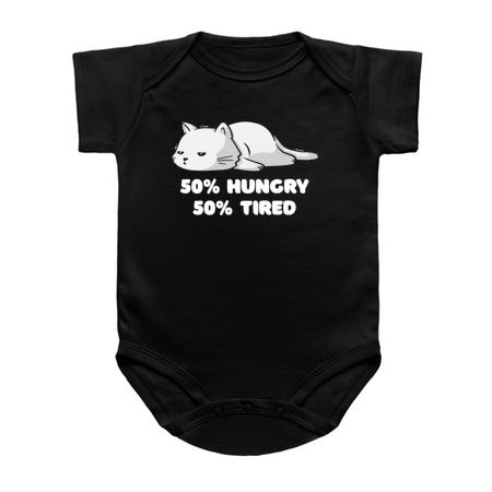 50% Hungry 50% Tired Funny Cute Lazy Cat Gift tiny thumbnail