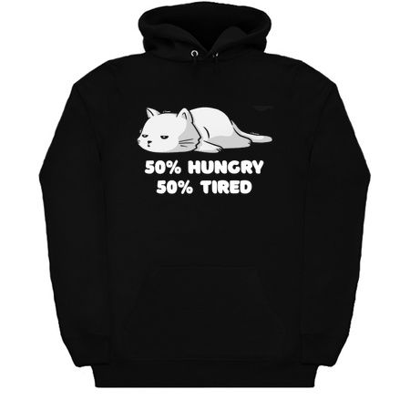 50% Hungry 50% Tired Funny Cute Lazy Cat Gift tiny thumbnail