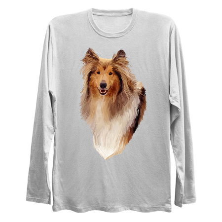 Rough Coated Sable White Collie Dog Portrait tiny thumbnail