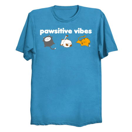 Pawsitive Vibes Three Happy Cats Design tiny thumbnail