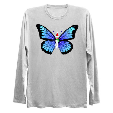 Snowman Winter Snowflake Blue Butterfly tiny thumbnail