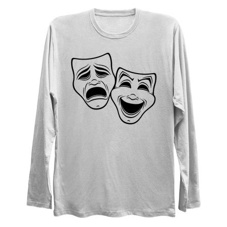Comedy And Tragedy Theater Masks Black Line tiny thumbnail