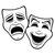 Comedy And Tragedy Theater Masks Black Line tiny thumbnail