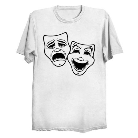 Comedy And Tragedy Theater Masks Black Line tiny thumbnail